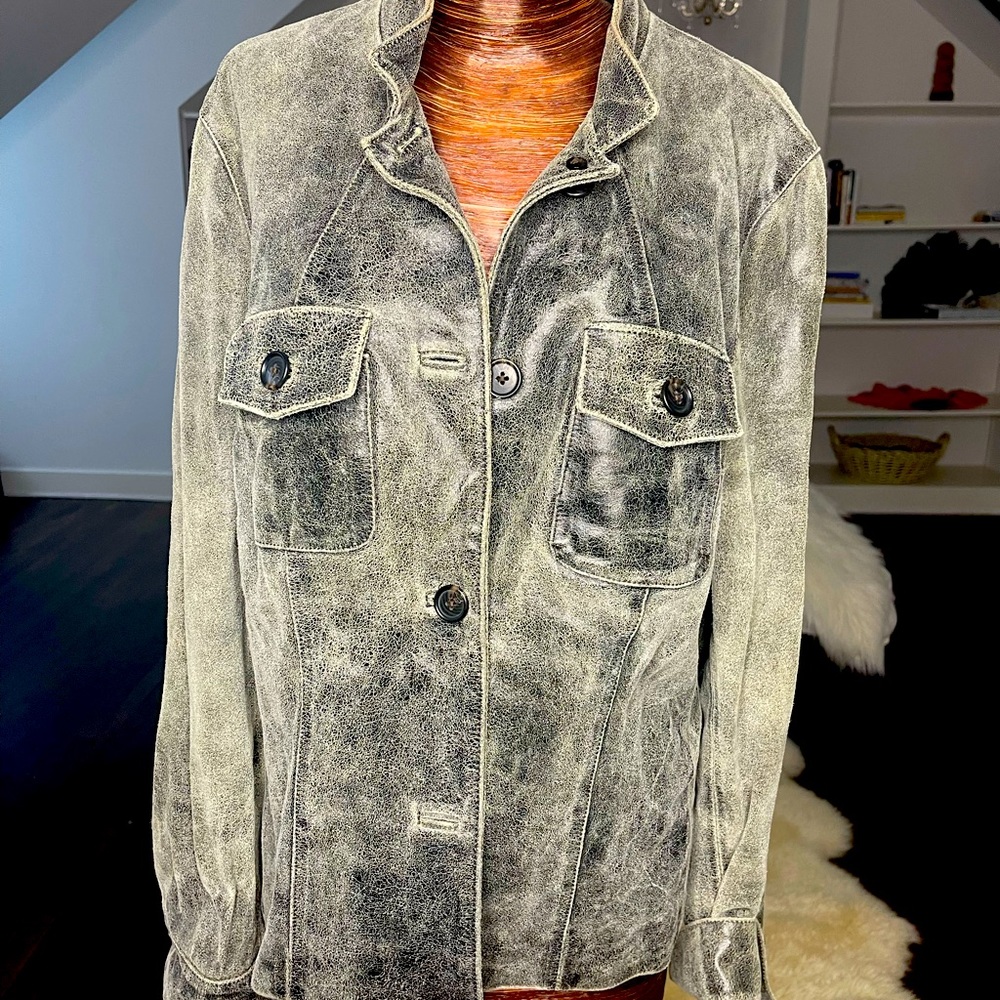 Michael KORS Leather distress jacket